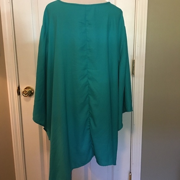 Catherine’s Lagenlook pullover long line top. Sz4X. Tassel tie in front. - Picture 6 of 11